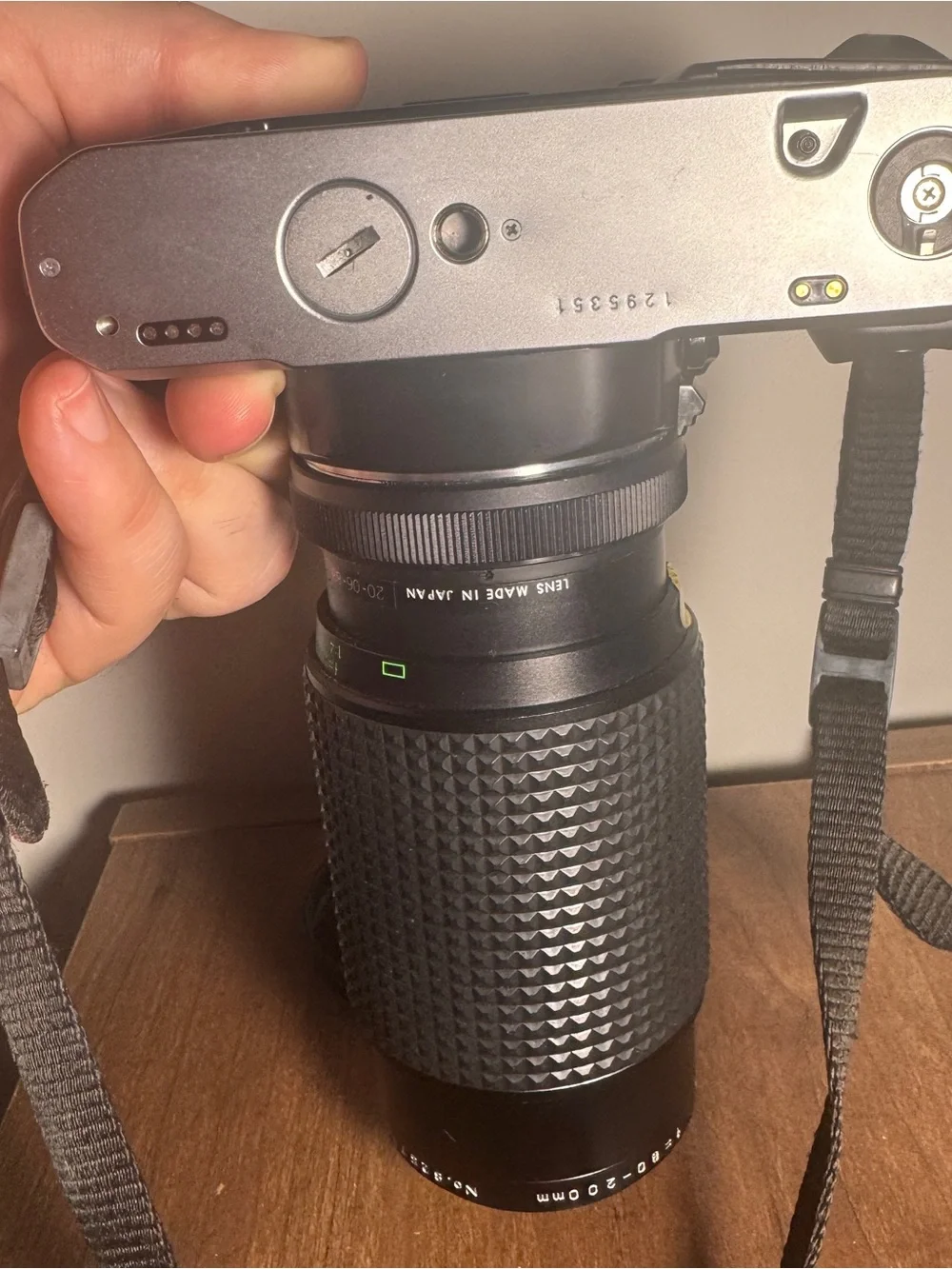 Pentax Silver and Black SLR with Long Black Telephoto Lens DOES NOT WORK